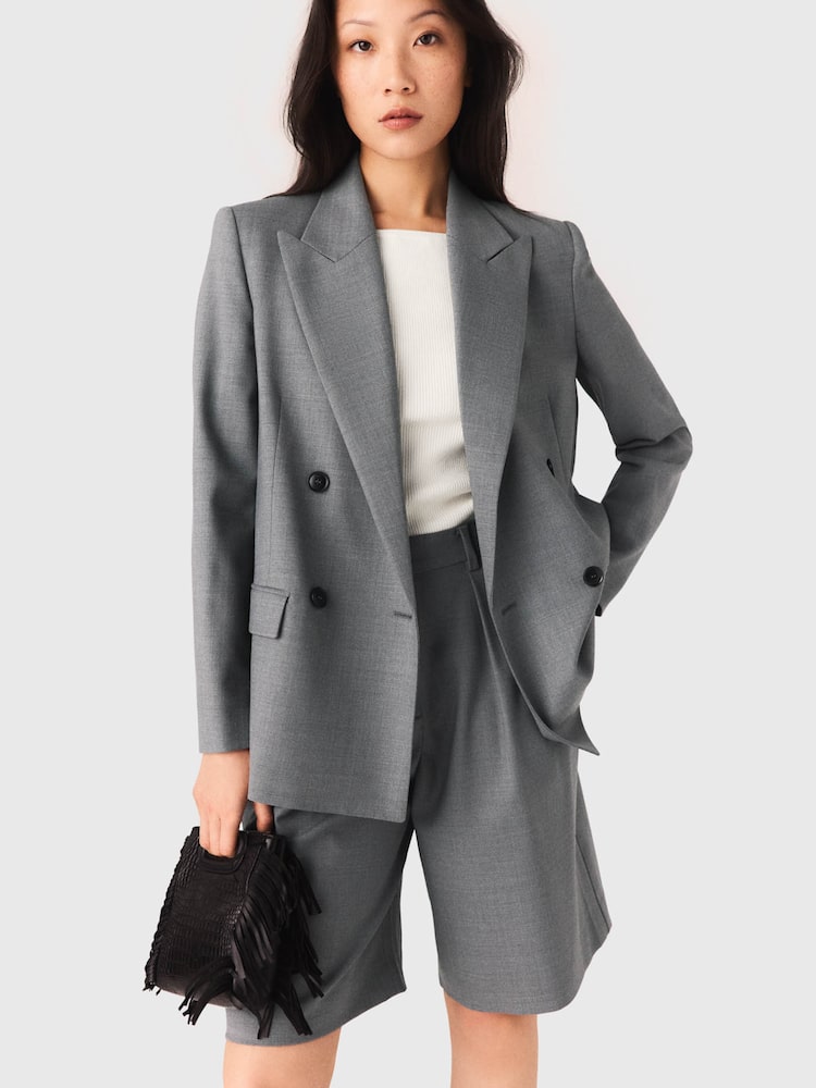 [마쥬] Wool Blended Double Breasted Jacket - Grey 회색(앤틱실버) MJ6711F103