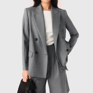 [마쥬] Wool Blended Double Breasted Jacket - Grey 회색(앤틱실버) MJ6711F103