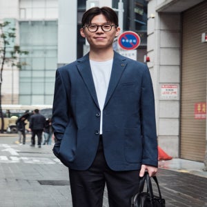 (STCO) STCO 남성 체크 클래식핏 블루 봄가을 자켓 데일리