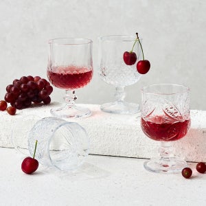 빈티지컷팅 앤틱 고블렛잔 180ML 4P세트