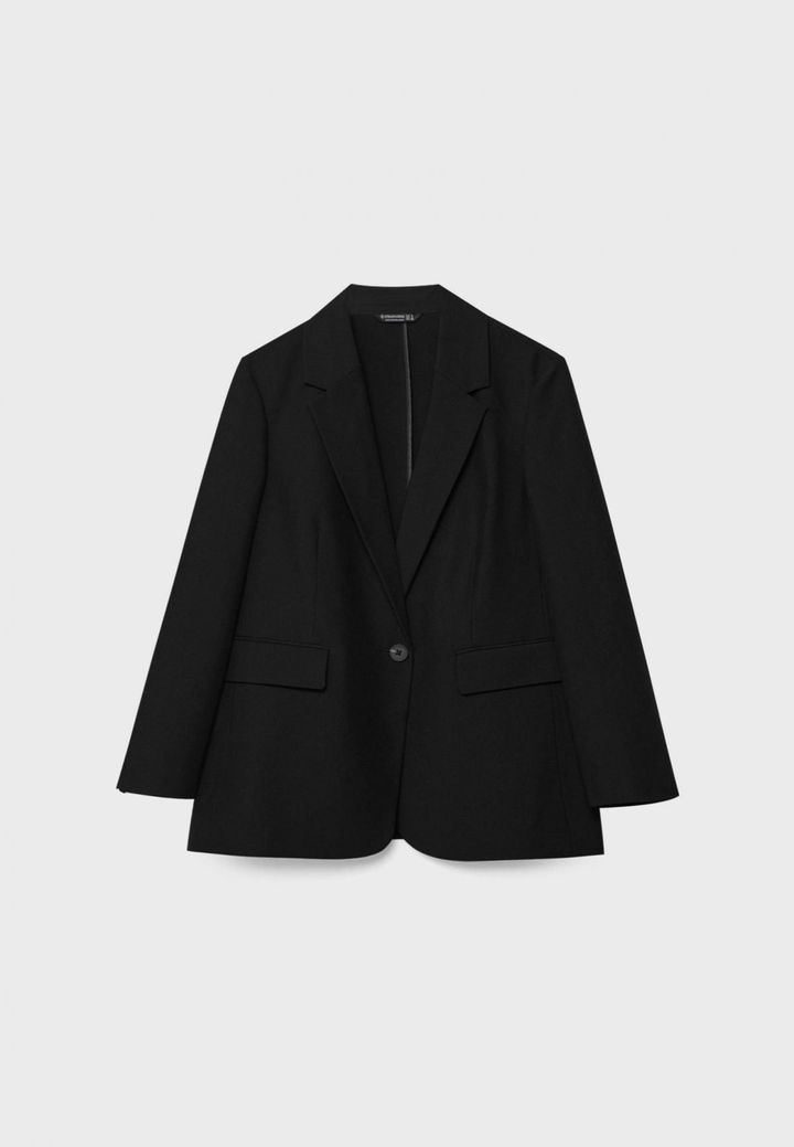 스트라디바리우스 테일러드 베이직 블랙 레귤러핏 블레이저 1902/249/001 BLACK