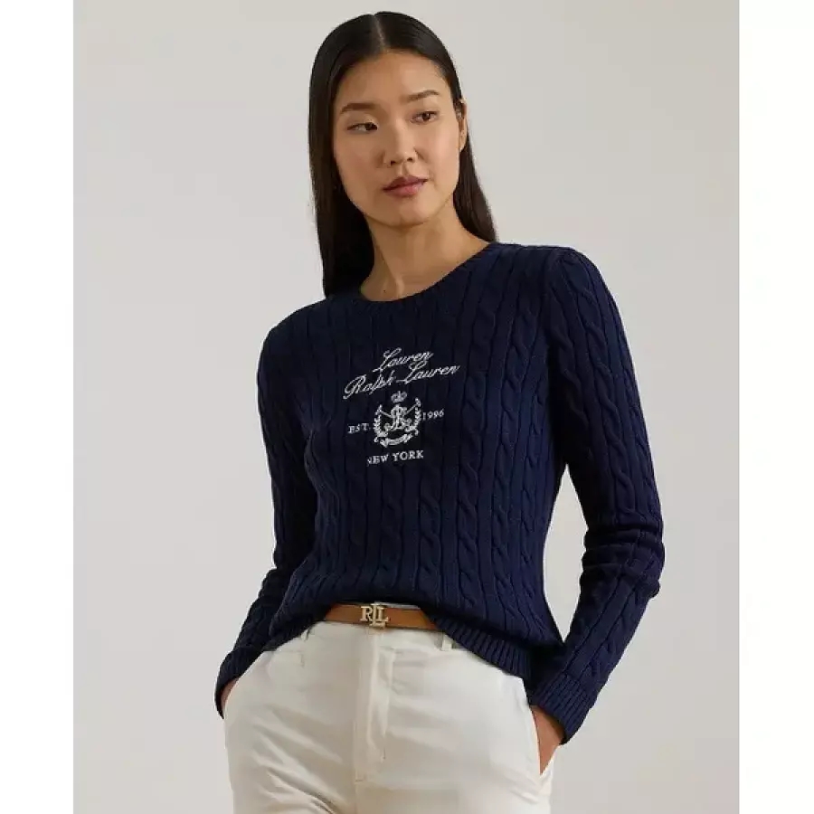 랄프로렌 여성 스웨터 Embroidered Crest Cable 니트 873337