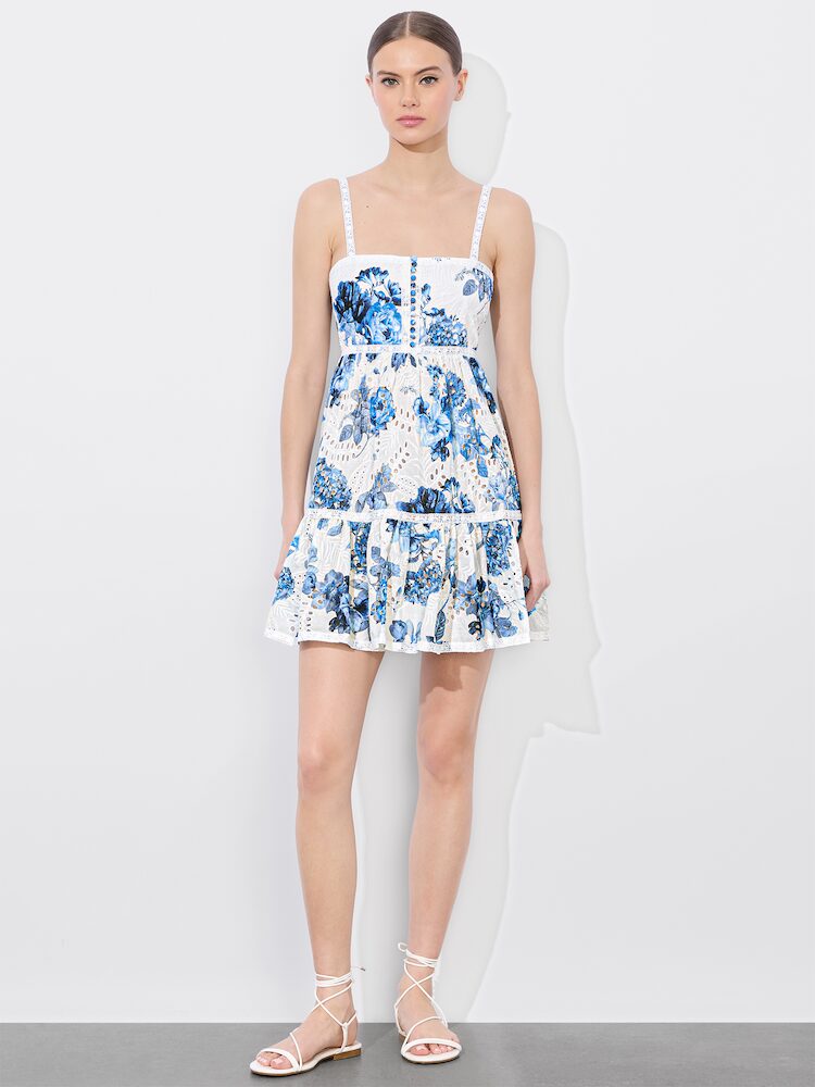 [엘리스 앤 올리비아] Fallon Sq Nk Babydoll Mini Dress - Affection Small 하늘색 AV5371S05Q