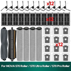 OSSIEAO 부품 MOVA S70 롤러/S70 울트라 롤러/S70 프로 롤러 액세서리 브러시 필터 롤러 걸레 먼지 봉투와 호환 가능