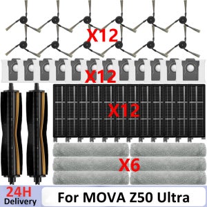 (MOVA Z50 Ultra) 진공 청소기 부품에 적합 메인 롤러 사이드 브러시 필터 먼지 봉투 걸레 천 교체 액세서리