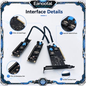 디스크리트 GPU 그래픽 카드 U.2 SSD 확장 어댑터 PCI Express 4.0 X16 - SlimSAS SFF-8654 분할 라이저 키트