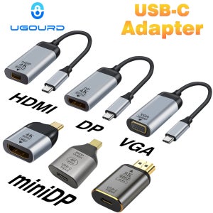 USB C to HDMI 어댑터 4K 8K 60HZ 케이블 USB 타입-C to DP 미니DP 1.4 컨버터 VGA HDTV 디스플레이포트 어댑터 (맥북 M2 M3 에어용)