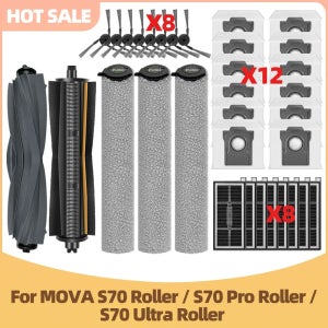 MOVA S70 Roller / S70 Pro Roller / S70 Ultra Roller 호환 진공청소기 부품 메인 브러시 사이드 브러시 커팅 브러시 HEPA 필터 롤러 물걸레