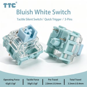 TTC Bluish White Silent Switch 42gf 촉각 크림 스위치 MX 방진 3 핀 RGB 게임용 기계식 키보드 게이머용 맞춤형