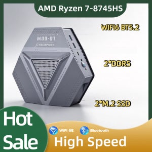 AMD 라이젠 7 8745HS 미니 데스크탑 PC 2xDDR5 4xUSB3.2 2x2.5G LAN WIFI6 타입-C DP HD 윈도우11 게이밍 사무용 컴퓨터