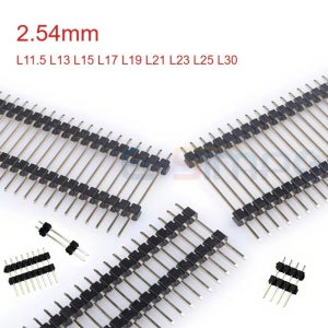 50개 2.54mm 금도금 단일 행 이중 플라스틱 1x2/3/4/5/6/7-40P PCB 보드 스페이서 수컷 핀 헤더 길이 11.5/13/15/17/19/21/25/30mm