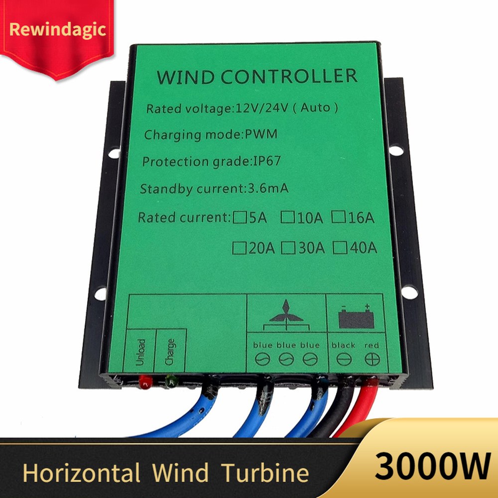 [호환] 호환 3000W 프리 에너지 PWM 풍력 충전 컨트롤러 풍력 터빈 발전기용 자동 방수 높은 방열 설계 12V 24V