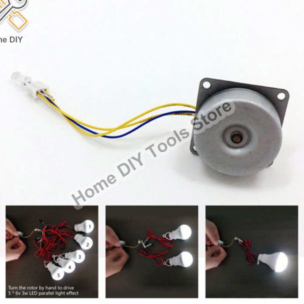 [호환] 호환 소형 AC 브러시리스 발전기 마이크로 풍력 터빈 모터 핸드 크랭크 발전기 LED 램프 DIY 3 24V