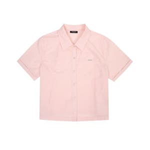 버커루 코튼 절개 크롭 반팔 셔츠 B252SH603P