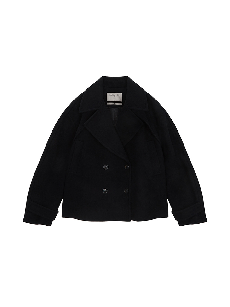 마뗑킴 BELTED BIG LAPEL DOUBLE SHORT COAT