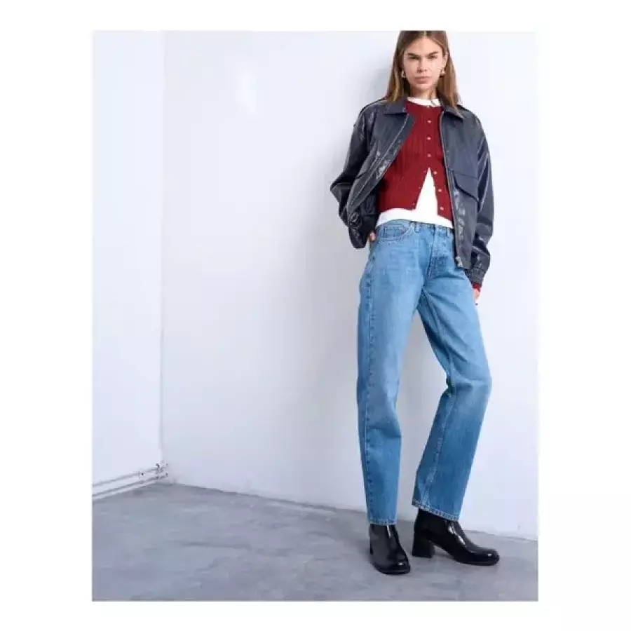 탑샵 여성 스트레이트컷 일자 청바지 Topshop Runway mid rise 스트레이트 진 블루