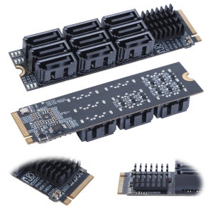 M.2 M 키 NVMe 9포트 SATA 3.0 어댑터 6Gbps M.2 NVMe to SATA 3.0 컨버터 데스크탑 PC용 하드 디스크 용량