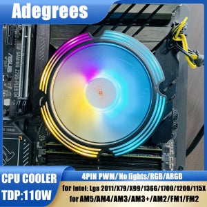 CPU 공랭 쿨러 AM4 라이트/RGB/ARGB 없음 쿨링 팬 (인텔 775 2011 1700 1200 1150 1155 1156 1366 X79 X99 AMD AM3 AM5 호환