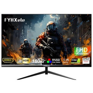 FYHXele 24인치 180Hz 게이밍 모니터 FHD 컴퓨터 디스플레이 1ms 응답 시간 아이케어 스크린 LCD 지원 HDR G-Sync VESA