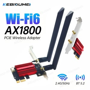    KEBIDUMEI AX1800 WiFi 6 어댑터 BT 5.2 PCIE 무선 어댑터 1800/1200Mbps 5Ghz/2.4G 802.11AX RTL8852 Wi-Fi6 카