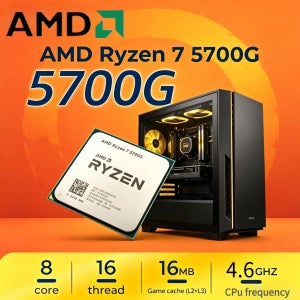 새로운 AMD Ryzen 7 5700G R7 5700G CPU 4.6GHz 8코어 16스레드 16MB L3 캐시 소켓 AM4 프로세서 (패키지 없음)