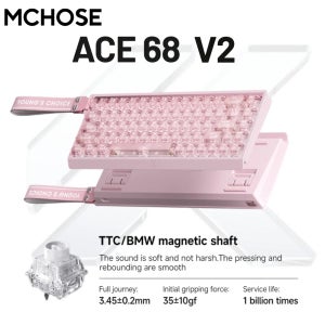 MCHOSE ACE68 V2 게이밍 키보드 0.001mm 8KHz 폴링 레이트 256k 스캔 레이트 0.008ms 초저지연 유선 TTC 홀 센서 키보드