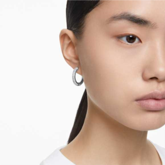 스와로브스키 M29620 Swarovski Dextera hoop earrings Medium White Rhodium plated