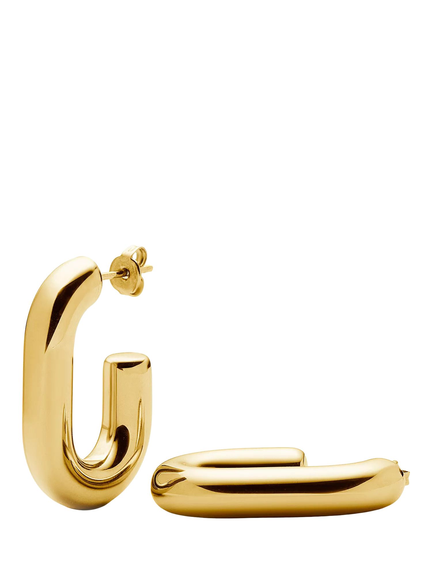 미쏘마 골드 컬러 오발형 후프 귀걸이 오발 링 Chubby Oval Hoop Earrings, Gold 115286480 157670035