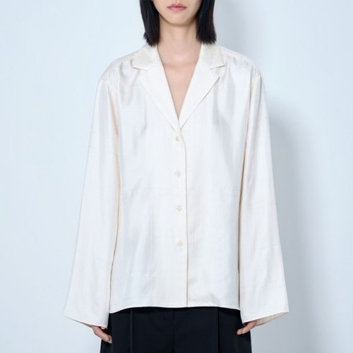 토템 26 FW 토템 모노그램 패턴 릴렉스핏 실크 파자마 셔츠 화이트 263 WRT0881 FB0704 055