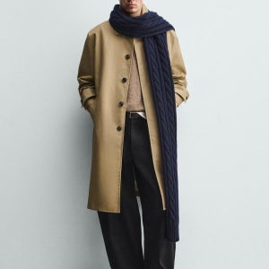 ZARA 자라 남성 트렌치코트 경량 패딩코트 울코트 코트 릴렉스핏 트렌치 - 베이지 185834  L