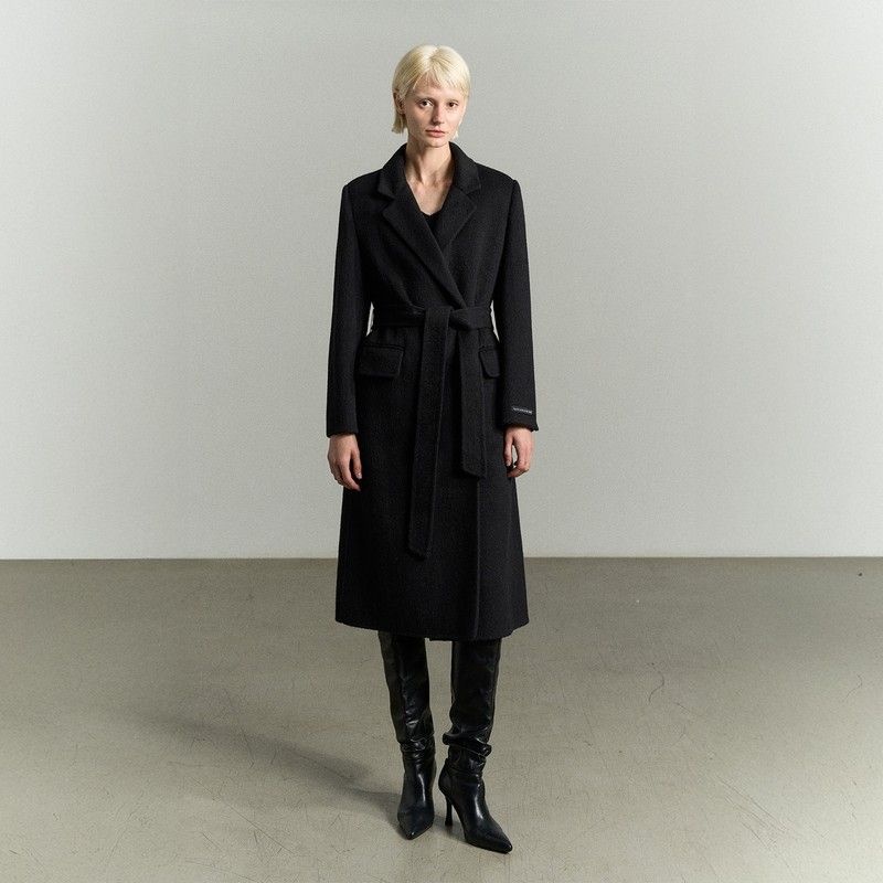 리이 ANGORA WOOL BLEND COAT BLACK 1349507