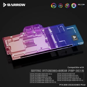 ZOTAC RTX 2080 / 2070 8GD6 AMP / PGF Extreme OC 지원용 BARROW 워터 블록, 오리지널 백플레이트, BS-ZOZ2080-PA2