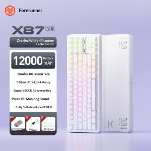 Eweadn X87 V2 무선 트라이 모드 맞춤형 기계식 키보드 8k 폴링 레이트 낮은 지연율 RGB 백라이트 12000mAh 게이밍 오피스용