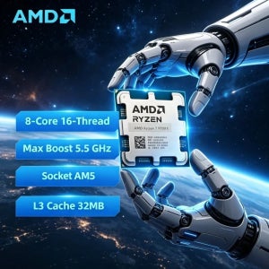 AMD 언락 AMD 라이젠 7 9700X AM5 CPU 8코어 16스레드 5.5GHz 고주파 루즈칩 게이밍 PC 애호가용