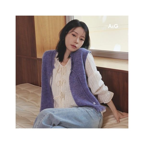 더엣지 일부컬러ONLY 프린지 오픈 니트 베스트 276427
