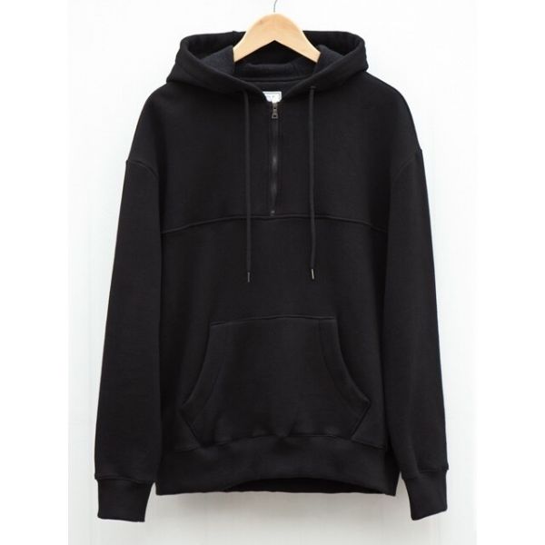 로얄위 HALF ZIP HOODY BLACK