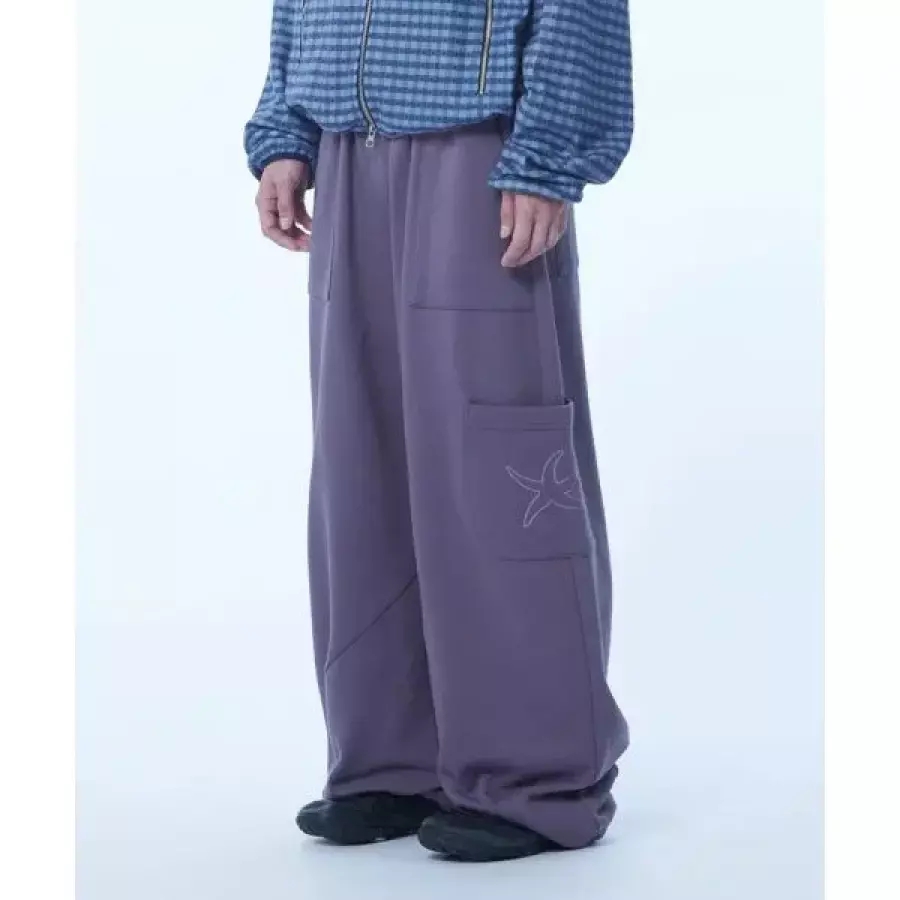 [더콜디스트모먼트] TCM cargo logo sweat pants (purple)