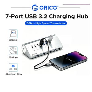 ORICO USB 3.2 10Gbps 도킹 허브 다기능 4/7 포트 스위치 Type-C 분배기 PD60W 충전 어댑터 ForPC 노트북 액세서리