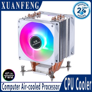 타워형 라디에이터 프로세서 2/4/6 히트파이프 공랭식 CPU 쿨러 화이트 팬 무소음 설치 슬롯 LGA2011 2066 2099 Xeon X79 X99