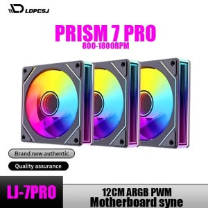 LDPCSJ Prism 7 PRO ARGB PC 케이스 팬 120mm 인피니티 미러 디자인 메인보드 조명 동기화 4PIN PWM CPU 쿨러 팬