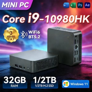 2026 미니 PC 게이밍 인텔 코어 I9 10980HK I3 6100U WIFI 6 BT5.2 특수 컴퓨터 윈도우 11 프로 SSD 1TB RAM 16GB 32GB PC 게이머용