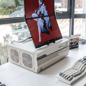 레트로 스타일 호스트 섀시 ATX 수평형 케이스 삽입형 광학 드라이브 양압 디자인 사무실 게임용 PC 케이스