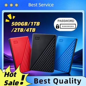 WD 마이 패스포트 모바일 외장 하드 디스크 1TB 2TB 4TB USB 3.0 휴대용 암호화 고속 랩탑 PC용 OEM