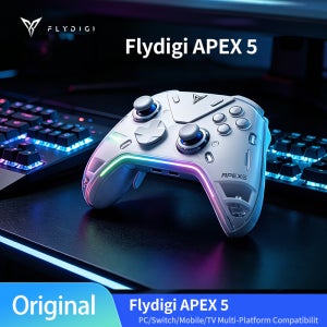 플라이디지 APEX 5 게이밍 컨트롤러, 힘 조절 가능 합금 홀 조이스틱 2.0, 포스어댑트 트리거, PC/스위치/안드로이드/iOS 지원