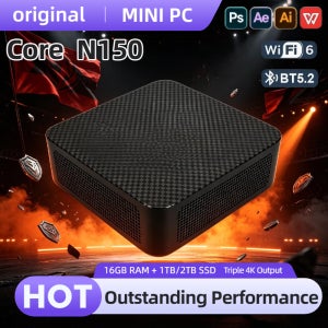 휴대용 미니 PC 인텔 코어 N150 16GB DDR4 M.2 NVMe SSD 트리플 4K WiFi6 저소음 쿨링 사무실/가정용 데스크탑 컴퓨터 2026