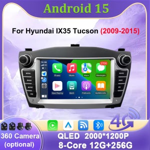 현대 ix35 투싼 2009-2015용 7인치 안드로이드 오토 카플레이 GPS 네비게이션 멀티미디어 스테레오 블루투스 분할화면 카 라디오