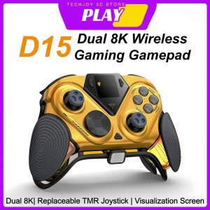 이지 스맥스 D15 듀얼 8K 무선 블루투스 게임 컨트롤러 TMR 조이스틱 홀 트리거 (PC, 스팀, 스위치, 모바일, 태블릿, FPS 게임용)