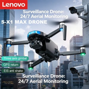 레노버 S-X1 GPS 드론 4K HD 카메라, 3축 짐벌, 브러시리스 모터, 접이식 FPV 쿼드콥터, 전문 항공 촬영