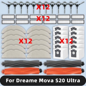 와 호환 드리미 모바 Dreame Mova S20 Ultra / RLM71CE 가능한 예비 부품 메인 사이드 브러시 헤파 필터 걸레 패드, 먼지 봉투 액세서리 소모품