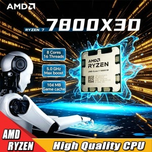 AMD CPU Ryzen 7 7800X3D 신형 R7 7800X3D 5.0GHz 8코어 16스레드 5NM 96M 100-100000910 소켓 AM5 트레이 쿨러 없음